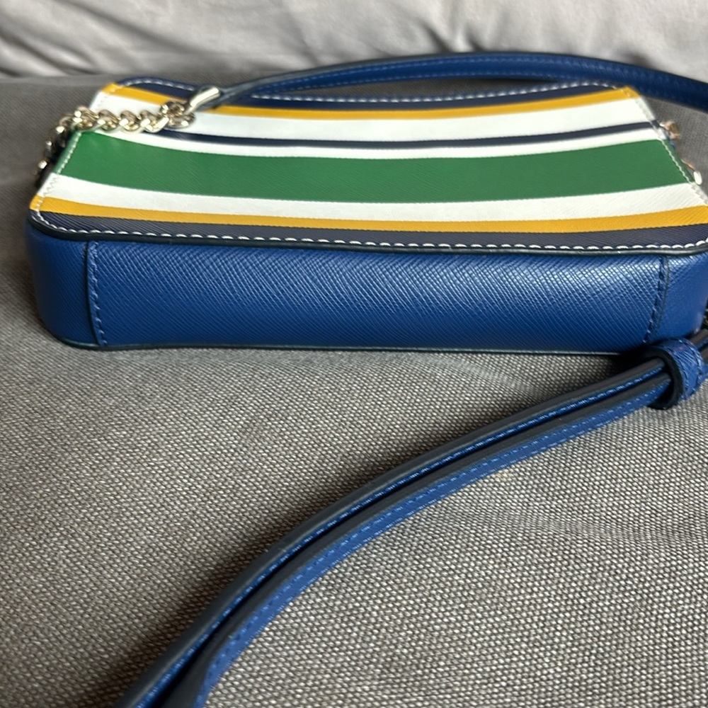 Kate Spade Staci Maritime Stripe Double Zip Small Crossbody Multi colored - Picture 10 of 11